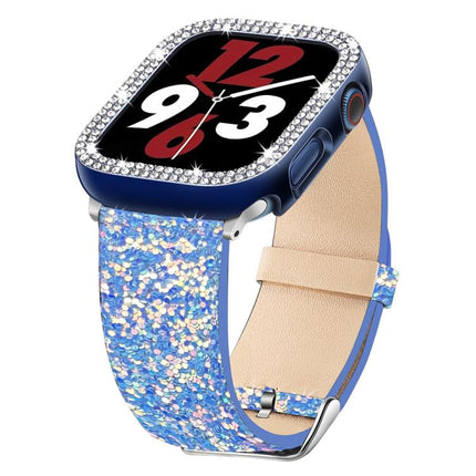 xDfind Glitter Sequins Leather Watch Band, For Apple Watch 42 / 44 / 45 / 46 / 49mm, For Apple Watch 38 / 40 / 41 / S10 42mm - DealBuddy