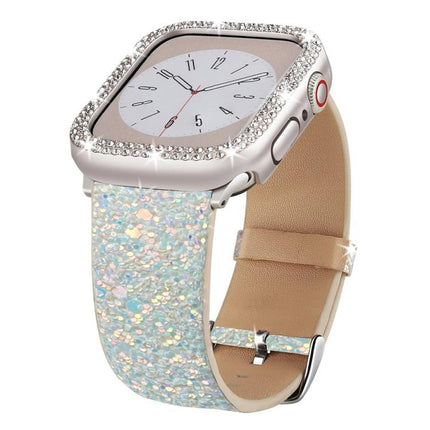 xDfind Glitter Sequins Leather Watch Band, For Apple Watch 42 / 44 / 45 / 46 / 49mm, For Apple Watch 38 / 40 / 41 / S10 42mm - DealBuddy