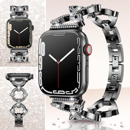 xDfind O-shaped Diamond Metal Watch Band, For Apple Watch 42 / 44 / 45 / 46 / 49mm, For Apple Watch 38 / 40 / 41 / S10 42mm - DealBuddy