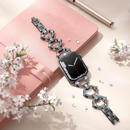 xDfind O-shaped Diamond Metal Watch Band, For Apple Watch 42 / 44 / 45 / 46 / 49mm, For Apple Watch 38 / 40 / 41 / S10 42mm - DealBuddy