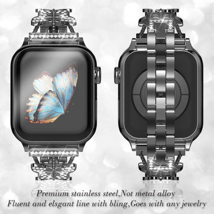xDfind Butterfly-shaped Diamond Metal Watch Band, For Apple Watch 42 / 44 / 45 / 46 / 49mm, For Apple Watch 38 / 40 / 41 / S10 42mm - DealBuddy