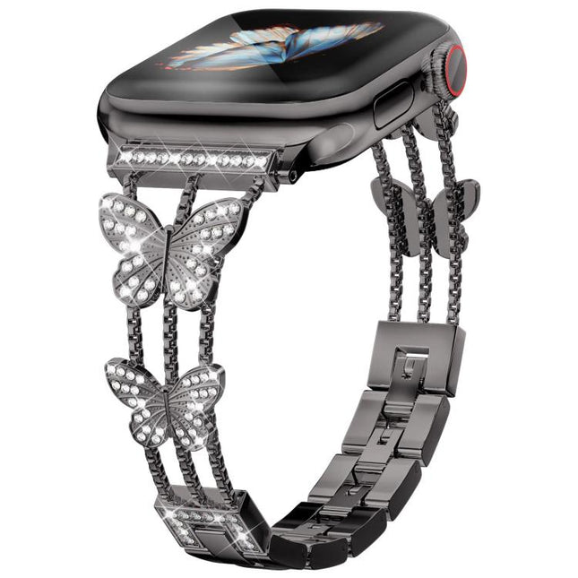 xDfind Butterfly-shaped Diamond Metal Watch Band - DealBuddy