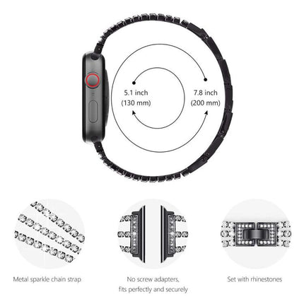 xDfind Three Diamond Metal Watch Band, For Apple Watch 42 / 44 / 45 / 46 / 49mm, For Apple Watch 38 / 40 / 41 / S10 42mm - DealBuddy