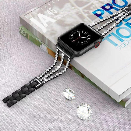 xDfind Three Diamond Metal Watch Band, For Apple Watch 42 / 44 / 45 / 46 / 49mm, For Apple Watch 38 / 40 / 41 / S10 42mm - DealBuddy