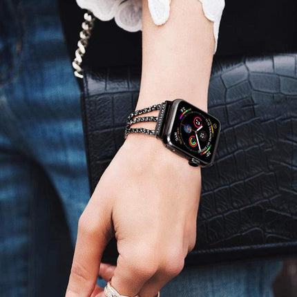 xDfind Three Diamond Metal Watch Band, For Apple Watch 42 / 44 / 45 / 46 / 49mm, For Apple Watch 38 / 40 / 41 / S10 42mm - DealBuddy