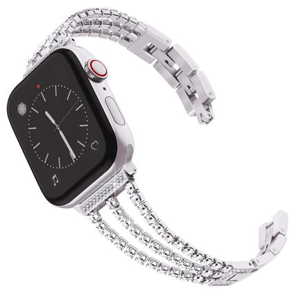 xDfind Three Diamond Metal Watch Band, For Apple Watch 42 / 44 / 45 / 46 / 49mm, For Apple Watch 38 / 40 / 41 / S10 42mm - DealBuddy