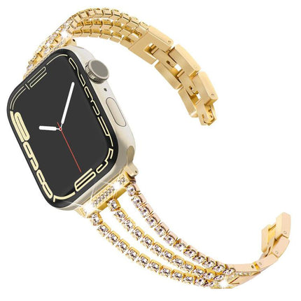 xDfind Three Diamond Metal Watch Band, For Apple Watch 42 / 44 / 45 / 46 / 49mm, For Apple Watch 38 / 40 / 41 / S10 42mm - DealBuddy
