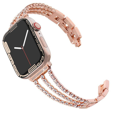 xDfind Three Diamond Metal Watch Band, For Apple Watch 42 / 44 / 45 / 46 / 49mm, For Apple Watch 38 / 40 / 41 / S10 42mm - DealBuddy