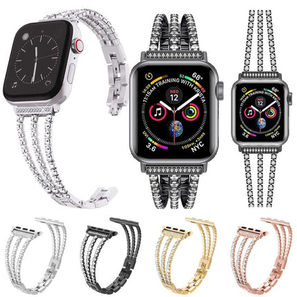 xDfind Three Diamond Metal Watch Band, For Apple Watch 42 / 44 / 45 / 46 / 49mm, For Apple Watch 38 / 40 / 41 / S10 42mm - DealBuddy