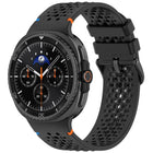 xDfind Alloy Black Buckle Honeycomb Breathable Silicone Watch Band
