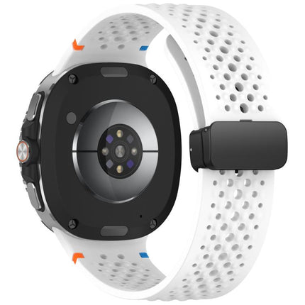 xDfind Magnetic Black Buckle Honeycomb Breathable Silicone Watch Band