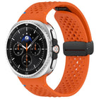 xDfind Magnetic Black Buckle Honeycomb Breathable Silicone Watch Band - DealBuddy