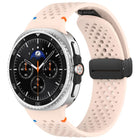 xDfind Magnetic Black Buckle Honeycomb Breathable Silicone Watch Band - DealBuddy