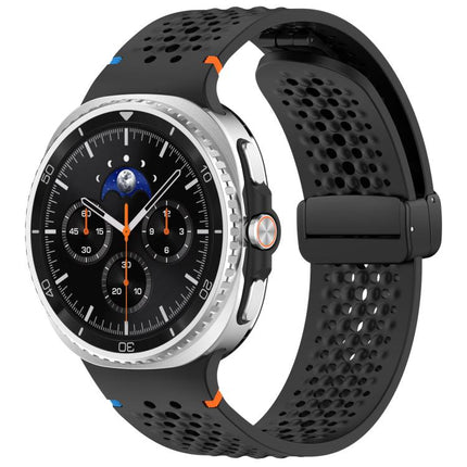 xDfind Magnetic Black Buckle Honeycomb Breathable Silicone Watch Band - DealBuddy