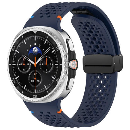 xDfind Magnetic Black Buckle Honeycomb Breathable Silicone Watch Band
