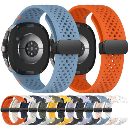 xDfind Magnetic Black Buckle Honeycomb Breathable Silicone Watch Band - DealBuddy