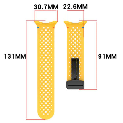 xDfind Magnetic Black Buckle Honeycomb Breathable Silicone Watch Band - DealBuddy