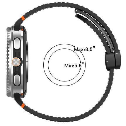 xDfind Magnetic Black Buckle Honeycomb Breathable Silicone Watch Band