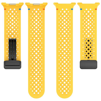 xDfind Magnetic Black Buckle Honeycomb Breathable Silicone Watch Band - DealBuddy