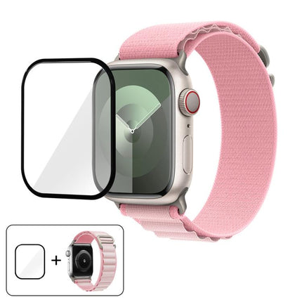 Buckle Loop Nylon Watch Band with 3D Curved Film, For Apple Watch Series 45mm - DealBuddy