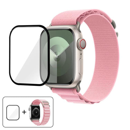 Buckle Loop Nylon Watch Band with 3D Curved Film, For Apple Watch Series 45mm - DealBuddy