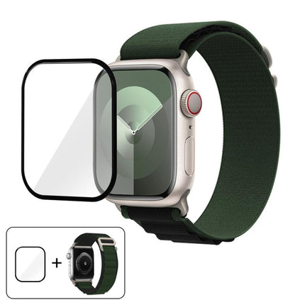 Buckle Loop Nylon Watch Band with 3D Curved Film, For Apple Watch Series 45mm - DealBuddy