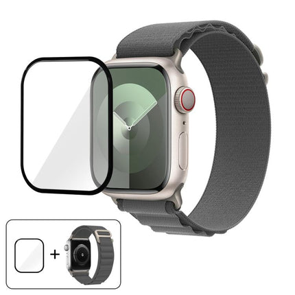 Buckle Loop Nylon Watch Band with 3D Curved Film, For Apple Watch Series 45mm - DealBuddy