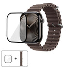 Ocean Silicone Watch Band with 3D Curved Film, For Apple Watch Series 10 46mm, For Apple Watch Series 10 42mm, For Apple Watch Series 44mm