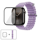 Ocean Silicone Watch Band with 3D Curved Film, For Apple Watch Series 10 46mm, For Apple Watch Series 10 42mm, For Apple Watch Series 44mm