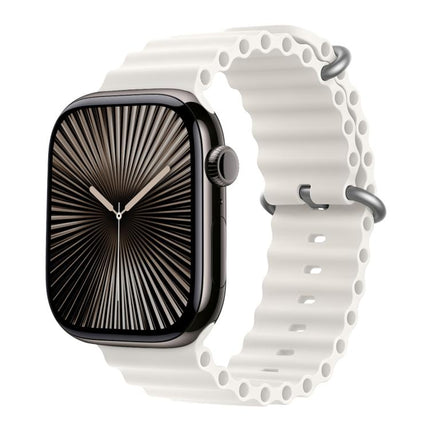 Ocean Silicone Watch Band with 3D Curved Film, For Apple Watch Series 41mm, For Apple Watch Series 38mm, For Apple Watch Series 42mm - DealBuddy
