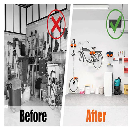 2pcs/Pack Wall Mounted Lawn Mower Dual Hook Stand Heavy Duty Storage Hanger