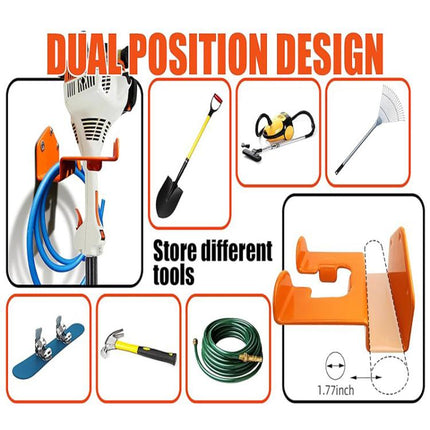 2pcs/Pack Wall Mounted Lawn Mower Dual Hook Stand Heavy Duty Storage Hanger