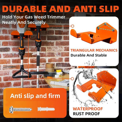 2pcs/Pack Wall Mounted Lawn Mower Dual Hook Stand Heavy Duty Storage Hanger