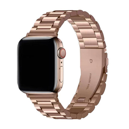 Three Beads Stainless Steel Watch Band with 3D Curved Film, For Apple Watch Series 10 46mm, For Apple Watch Series 10 42mm, For Apple Watch Series 44mm, For Apple Watch Series 40mm - DealBuddy
