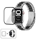 Three Beads Stainless Steel Watch Band with 3D Curved Film, For Apple Watch Series 10 46mm, For Apple Watch Series 10 42mm, For Apple Watch Series 44mm, For Apple Watch Series 40mm - DealBuddy