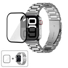 Three Beads Stainless Steel Watch Band with 3D Curved Film, For Apple Watch Series 10 46mm, For Apple Watch Series 10 42mm, For Apple Watch Series 44mm, For Apple Watch Series 40mm - DealBuddy