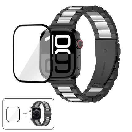 Three Beads Stainless Steel Watch Band with 3D Curved Film, For Apple Watch Series 42mm - DealBuddy