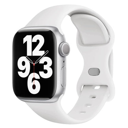 Butterfly Buckle Silicone Watch Band with 3D Curved Film, For Apple Watch Series 41mm, For Apple Watch Series 38mm, For Apple Watch Series 42mm - DealBuddy