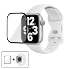 Butterfly Buckle Silicone Watch Band with 3D Curved Film, For Apple Watch Series 41mm, For Apple Watch Series 38mm, For Apple Watch Series 42mm - DealBuddy