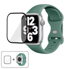 Butterfly Buckle Silicone Watch Band with 3D Curved Film, For Apple Watch Series 41mm, For Apple Watch Series 38mm, For Apple Watch Series 42mm - DealBuddy