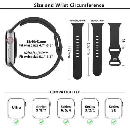 Butterfly Buckle Silicone Watch Band with 3D Curved Film, For Apple Watch Series 10 46mm, For Apple Watch Series 10 42mm, For Apple Watch Series 44mm