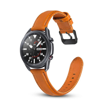 Flat Texture Leather Replacement Strap, For Samsung Galaxy Watch 3 41mm, For Samsung Galaxy Watch 3 45mm - DealBuddy