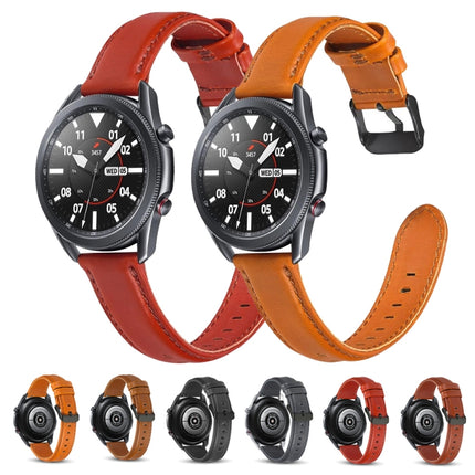 Flat Texture Leather Replacement Strap, For Samsung Galaxy Watch 3 41mm, For Samsung Galaxy Watch 3 45mm - DealBuddy