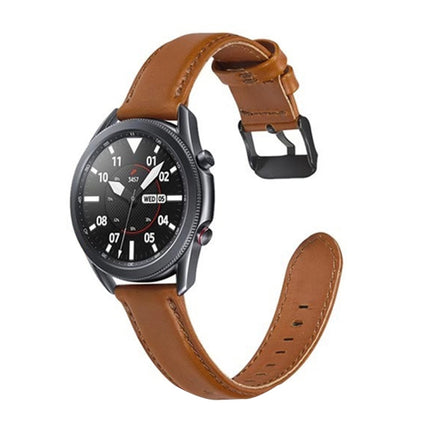 Flat Texture Leather Replacement Strap, For Samsung Galaxy Watch 3 41mm, For Samsung Galaxy Watch 3 45mm - DealBuddy