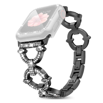 xDfind O-shaped Diamond Metal Watch Band with Tempered Film Integrated PC Cover - DealBuddy