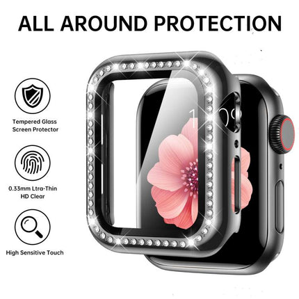 xDfind O-shaped Diamond Metal Watch Band with Tempered Film Integrated PC Cover, For Apple Watch Series 10 46mm, For Apple Watch Series 10 42mm, For Apple Watch Series 44mm, For Apple Watch Series 40mm, For Apple Watch Ultra 2 / 1 49mm                 ... - DealBuddy