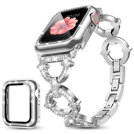xDfind O-shaped Diamond Metal Watch Band with Tempered Film Integrated PC Cover, For Apple Watch Series 10 46mm, For Apple Watch Series 10 42mm, For Apple Watch Series 44mm, For Apple Watch Series 40mm, For Apple Watch Ultra 2 / 1 49mm                 ... - DealBuddy