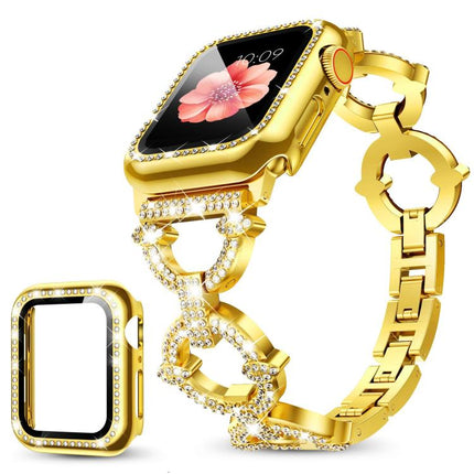 xDfind O-shaped Diamond Metal Watch Band with Tempered Film Integrated PC Cover, For Apple Watch Series 10 46mm, For Apple Watch Series 10 42mm, For Apple Watch Series 44mm, For Apple Watch Series 40mm, For Apple Watch Ultra 2 / 1 49mm                 ... - DealBuddy