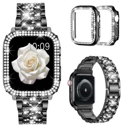 xDfind Diamond Jewelry Metal Watch Band with Case, For Apple Watch Series 10 46mm, For Apple Watch Series 10 42mm, For Apple Watch Series 44mm, For Apple Watch Series 40mm, For Apple Watch Ultra 2 / 1 49mm, For Apple Watch Series 45mm                  ...