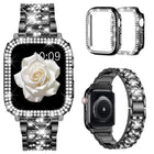 xDfind Diamond Jewelry Metal Watch Band with Case, For Apple Watch Series 10 46mm, For Apple Watch Series 10 42mm, For Apple Watch Series 44mm, For Apple Watch Series 40mm, For Apple Watch Ultra 2 / 1 49mm, For Apple Watch Series 45mm                  ...